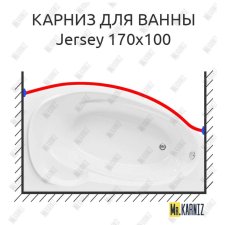 Карниз для ванны Aquanet Jersey Передний борт 170х100 Усиленный 20 мм MrKARNIZ