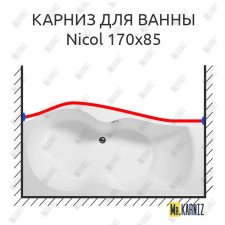 Карниз для ванны Aquanet Nicol Передний борт 170х85 Усиленный 20 мм MrKARNIZ